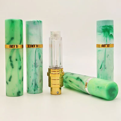 زجاجة عطر ABS بسعة 5 مل بتصميم أنيق بنمط رخامي مع رذاذ تعبئة سفلية، الأكثر مبيعًا، تدعم التخصيص