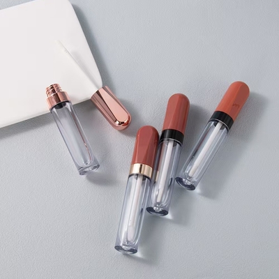 البلاستيك الدائرة 4.5ml الشفاه الزجاجية أنبوب حلقة الكهرباء الطلاء يمكن تخصيص لون