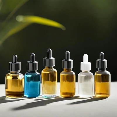 زجاجة زيت أساسي من النحاس الصناعي مع رأس قطرة بلاستيكية ونقرة زجاجية 5ml 10ml 30ml 50ml 100ml