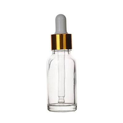 زجاجة الزيت الفارغة المستديرة المخصصة مع قطرة الألومنيوم 10ML 30ML 50ML