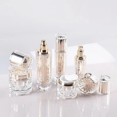 مجموعة زجاجات أكريليك مخصصة للتغليف التجميلي 30ML 50ML 100ML 30G 50G مثالية