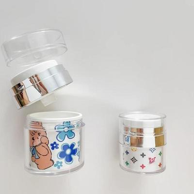 عبوة فارغة بجرار بدون هواء مع كتف فضي لإخلاء المنتج بنسبة 100% في كريم الوجه وكريم العين