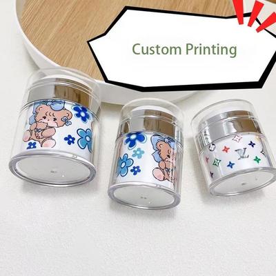 عبوة فارغة بجرار بدون هواء مع كتف فضي لإخلاء المنتج بنسبة 100% في كريم الوجه وكريم العين