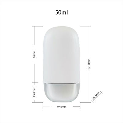 البلاستيك بالجملة زجاجة كريم واقي من الشمس PP مع غطاء فضي مزدوج القشرة في 30g و 50g الأحجام