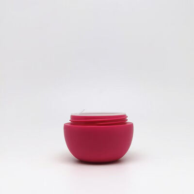 مرطبان كريم بلاستيكي على شكل كروي بأحجام 5 جرام و 25 جرام و 50 جرام و 80 جرام مع طباعة فنية مخصصة لتغليف العناية بالبشرة