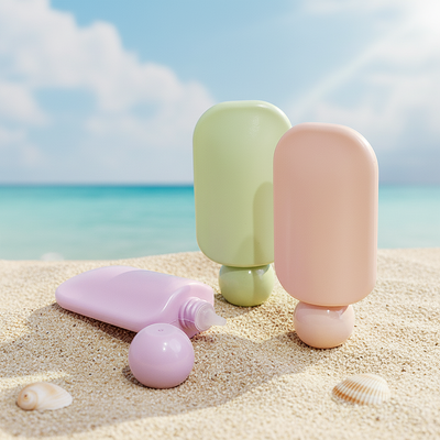 Wholesale cute Square Face Hand Cream Bottle 40ml PET Pump Sunscreen Lotion Skincare Cosmetic Packaging with Custom Logo (تغليف تجميلي مع شعار مخصص)