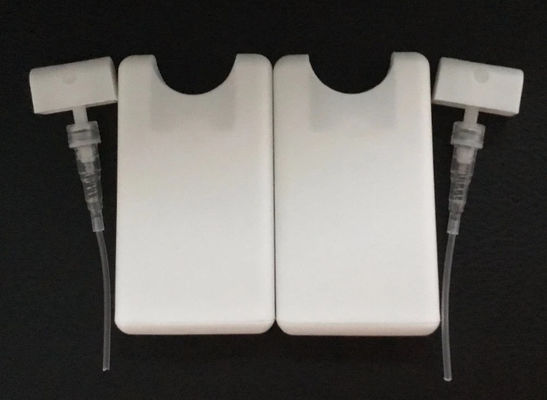 بخاخ مضخة عطر باللون الأبيض، مادة بلاستيكية بسعة 20 مل، زجاجة بخاخ بحجم بطاقة الائتمان